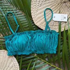 ☀️💦 BILLABONG 💦☀️ SEEIN GREEN BANDEAU BIKINI SWIM TOP